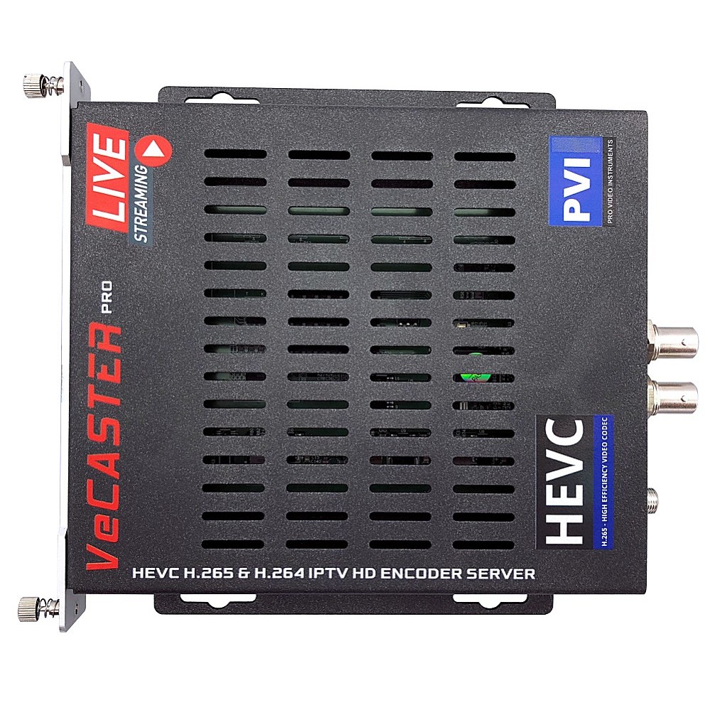 VECASTER-HD-SDI is a Professional HD-SDI IPTV Encoder server for Live IPTV Streaming with simultaneous H.264 and HEVC encoding