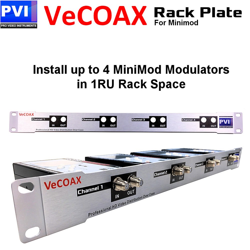 Rack Plate for Minimod - Install 1-4 Minimod HD RF Modulators in just 1RU Rack Space<br>MINIRACK-PLATE-KIT